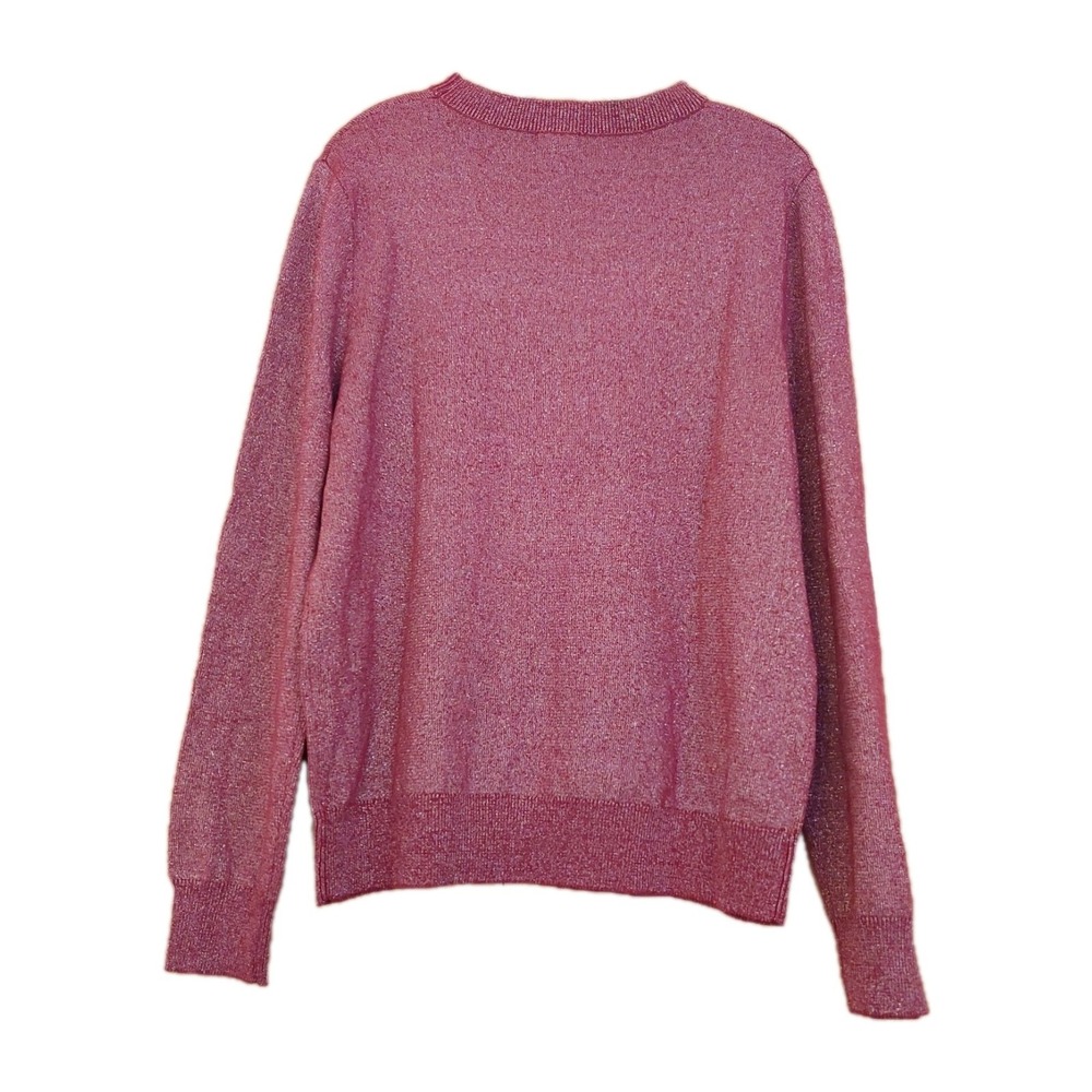 Jeff The Bennett Men's Crew Neck Sweater Wine Silver Lurex Size Large $198 NEW! - Picture 6 of 13